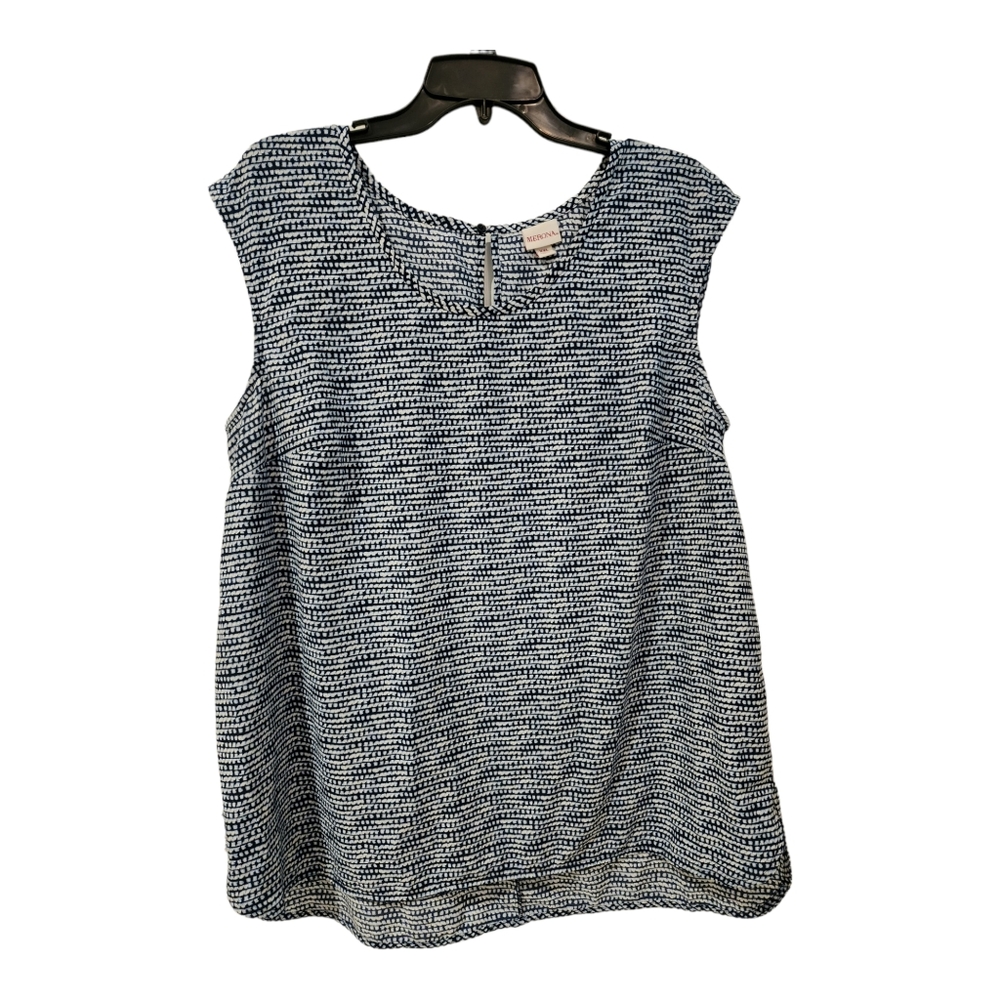 Merona Women's Sleeveless Top Size XXL, 100% Polyester Black & White Pattern
